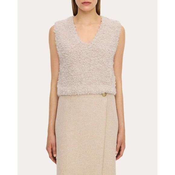 By Malene Birger Kelsey Vest Cream Boucle Q71993003 Made in Italy Size M - Picture 1 of 9